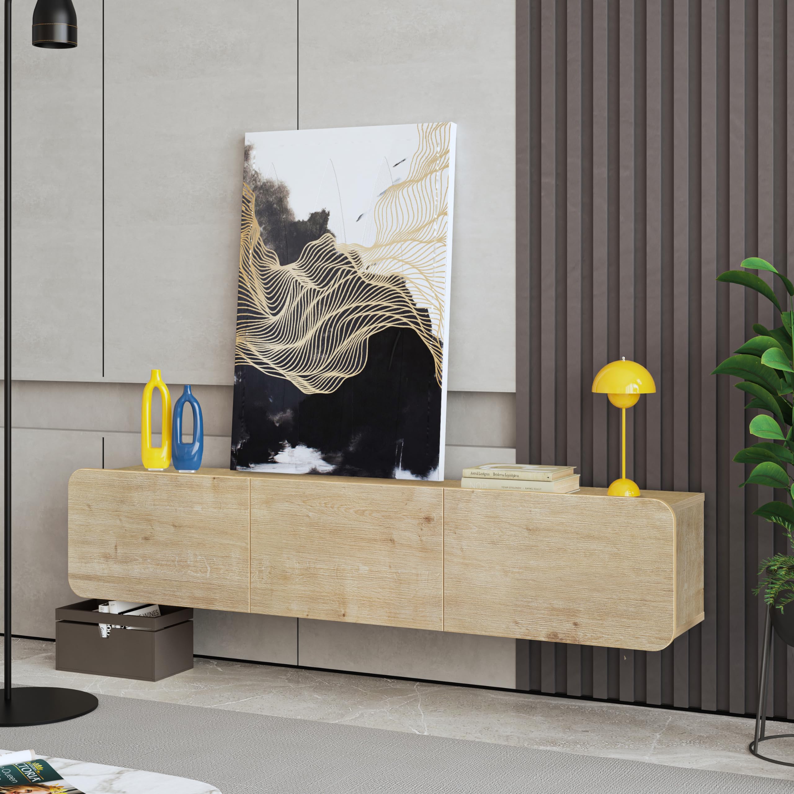 Amazon.com: Atelier Mobili Modern Floating TV Stand Wall